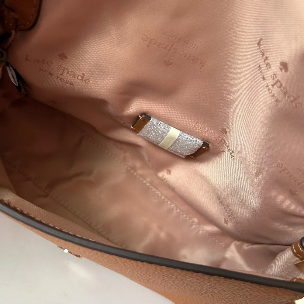 kate spade New York Tan Pebbled Leather Crossbody Bag - Picture 7 of 8